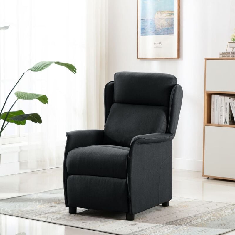 

Sillón reclinable de masaje de tela gris oscuro