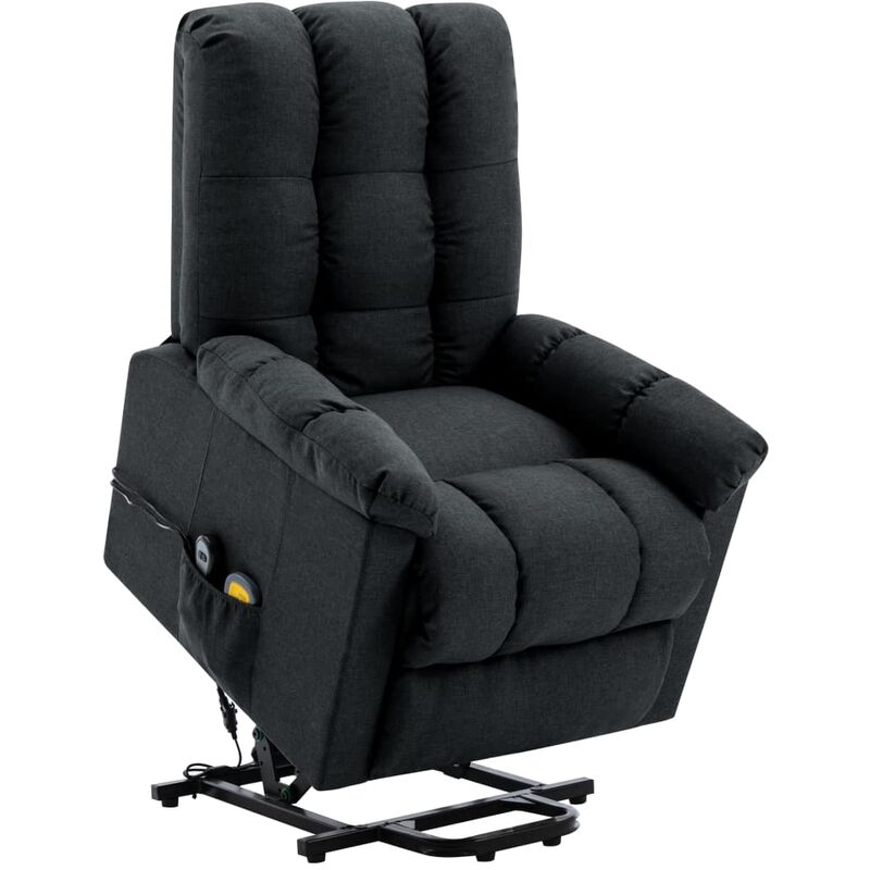 

Sillón reclinable de masaje de tela gris oscuro