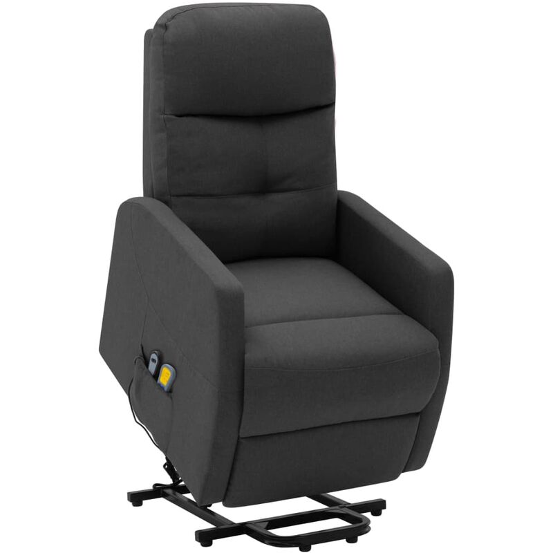 

Sillón reclinable de masaje de tela gris oscuro