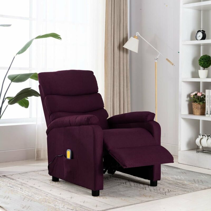 

Happyshopping - Sillon reclinable de masaje de tela morado