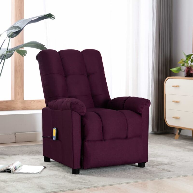 

Sillón reclinable de masaje de tela morado