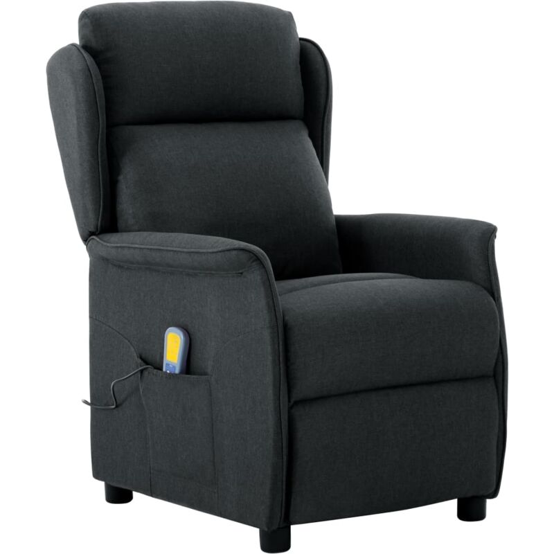 

Sillón Reclinable de Masaje de Tela Gris Oscuro - Gris - Vidaxl