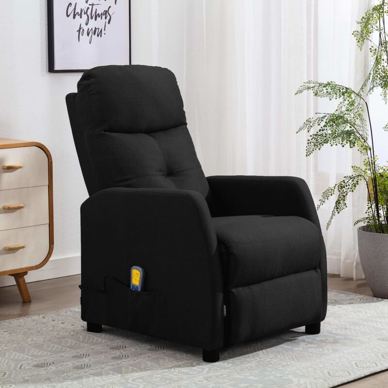 

Sillón reclinable de masaje de tela negro
