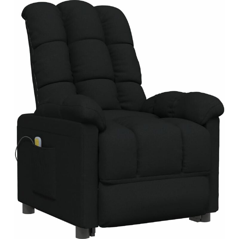 

Sillón Reclinable de Masaje de Tela Negro - Negro - Vidaxl