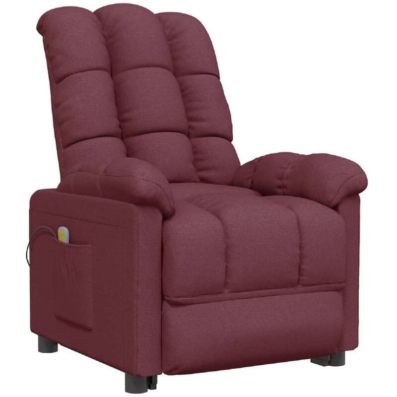 

Sillón Reclinable de Masaje de Tela Morado - Púrpura - Vidaxl