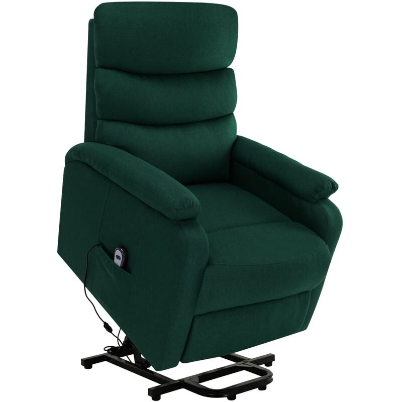

Sillón reclinable de masaje de tela verde oscuro