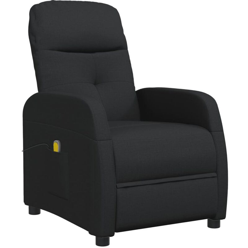 

Sillón Reclinable de Masaje de Tela Negro - Negro - Vidaxl