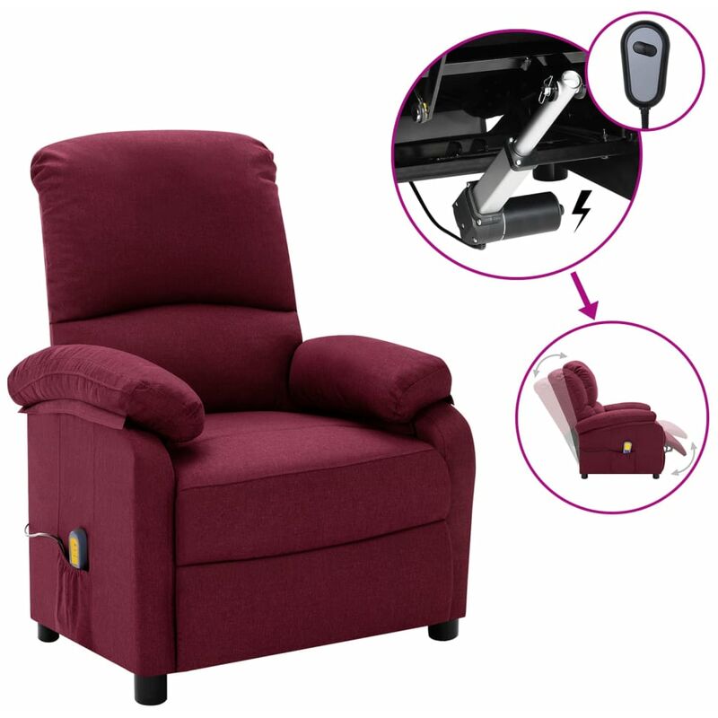 

Sillón reclinable de masaje eléctrico de tela morado
