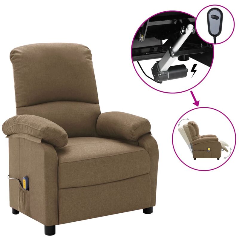 

Sillón reclinable de masaje eléctrico gris taupe