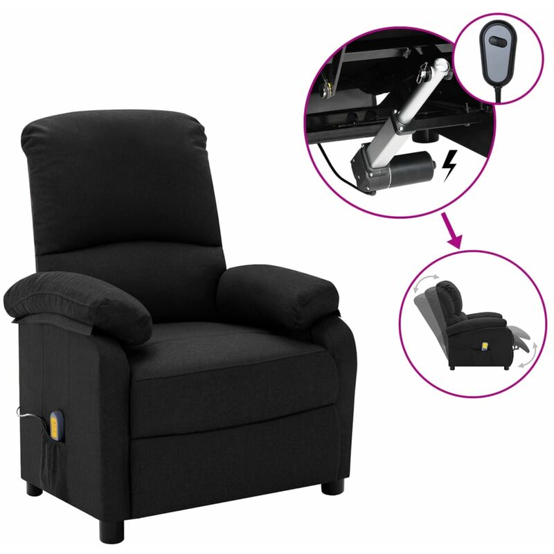

Sillón reclinable de masaje eléctrico tela negro