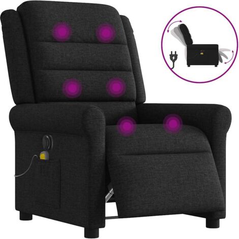 Sillón reclinable de masaje eléctrico tela negro