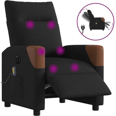 Sillón reclinable de masaje eléctrico tela negro