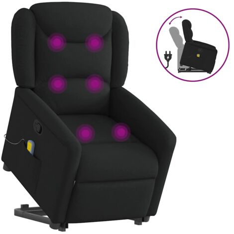 Sillón reclinable de masaje elevable tela negro
