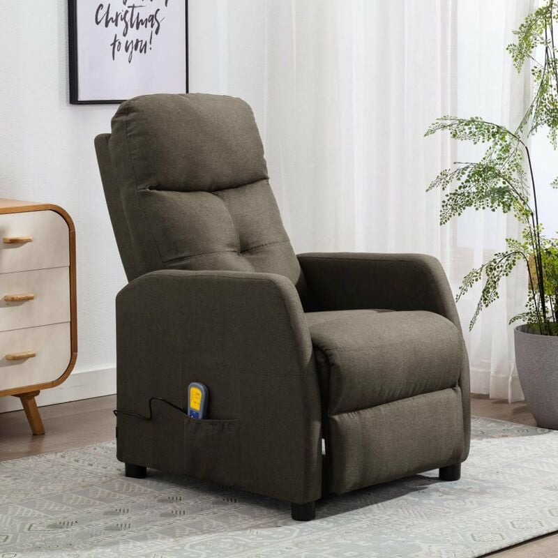 

Sillon reclinable de masaje tela gris taupe