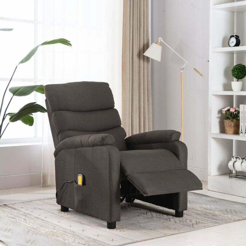 

Sillon reclinable de masaje tela gris taupe