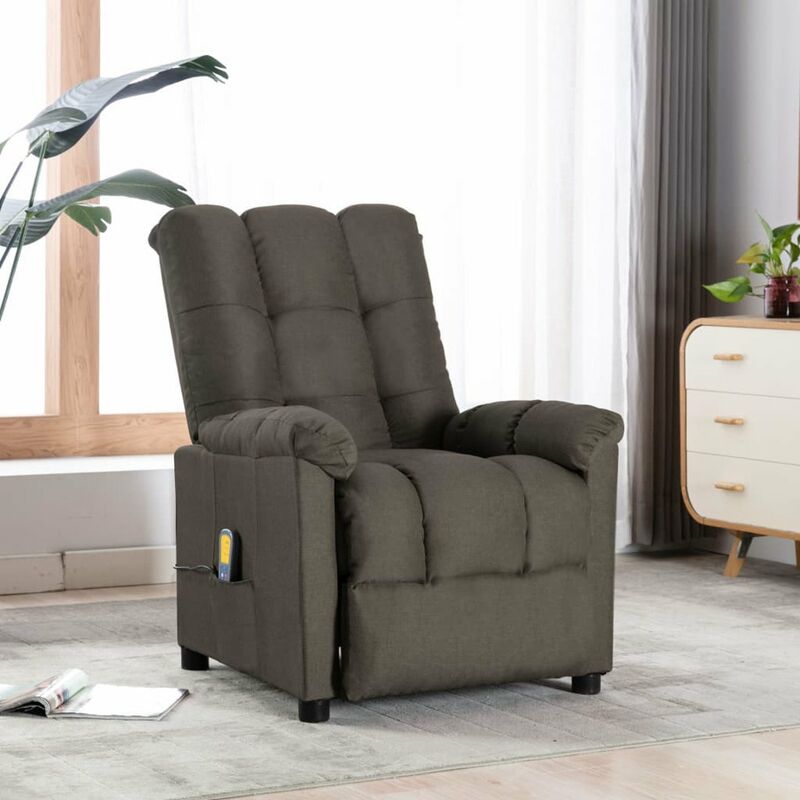 

Sillon reclinable de masaje tela gris taupe