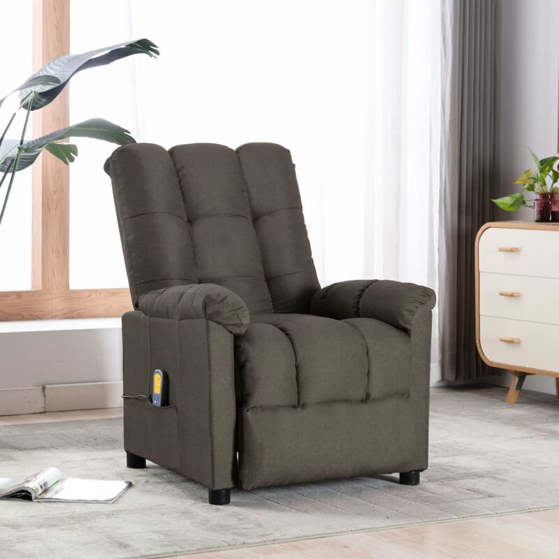 

Sillón reclinable de masaje tela gris taupe