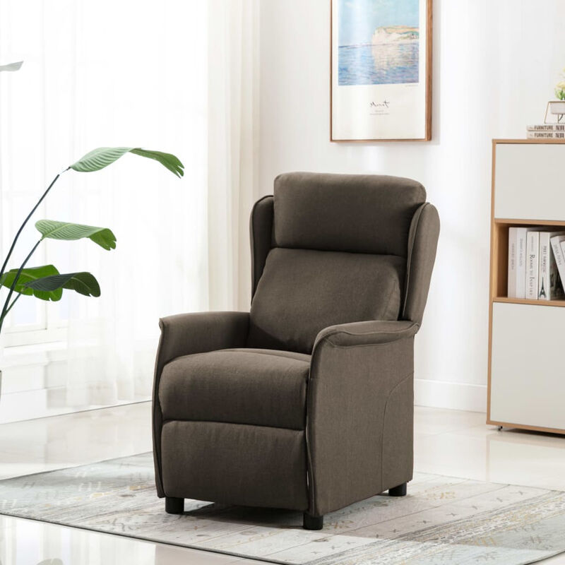 

Asupermall - Sillon reclinable de masaje tela gris taupe