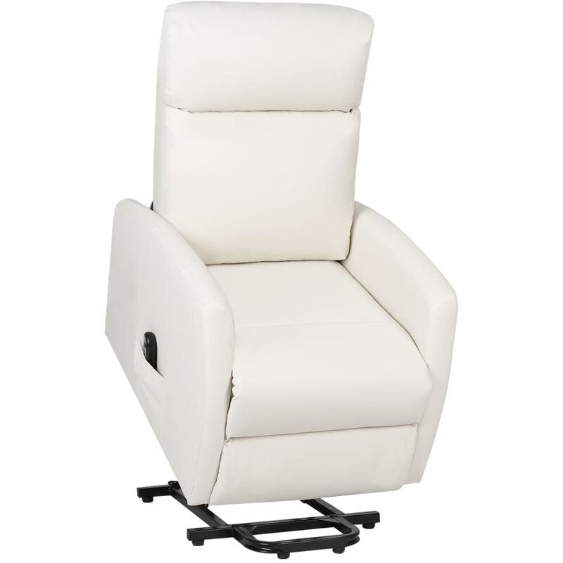 

Sillón reclinable de pie de cuero sintético color crema