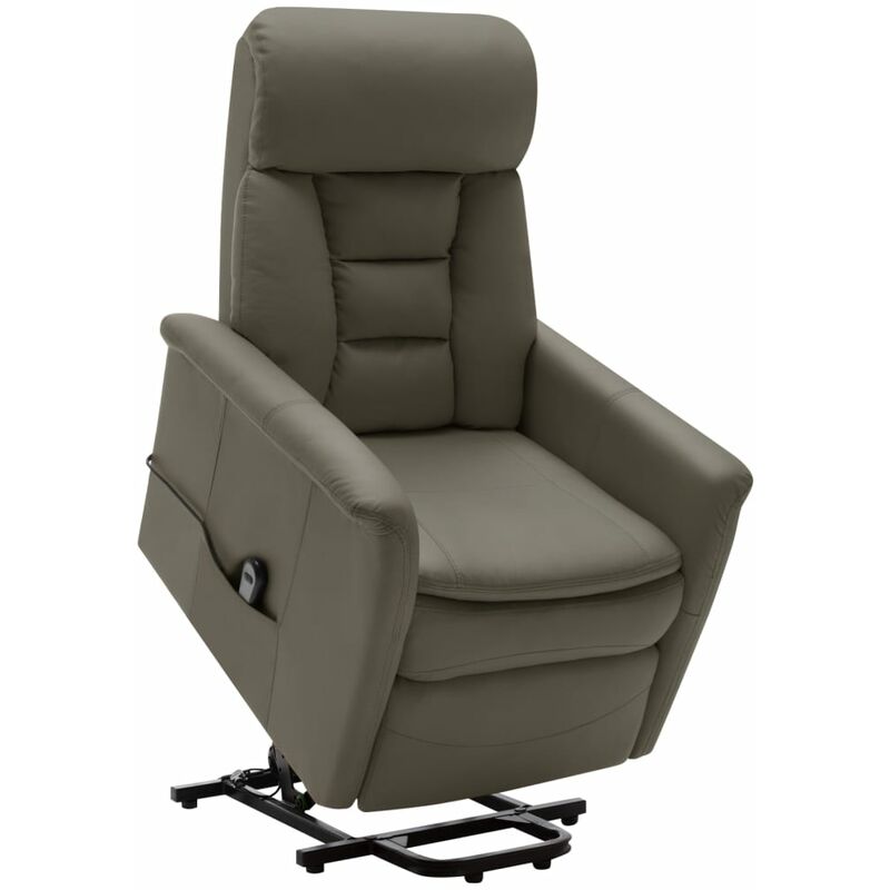 

Sillón reclinable de pie de cuero sintético gris antracita