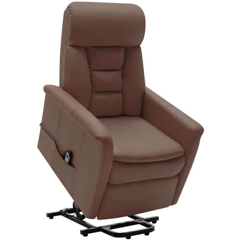 

Sillón reclinable de pie de cuero sintético marrón