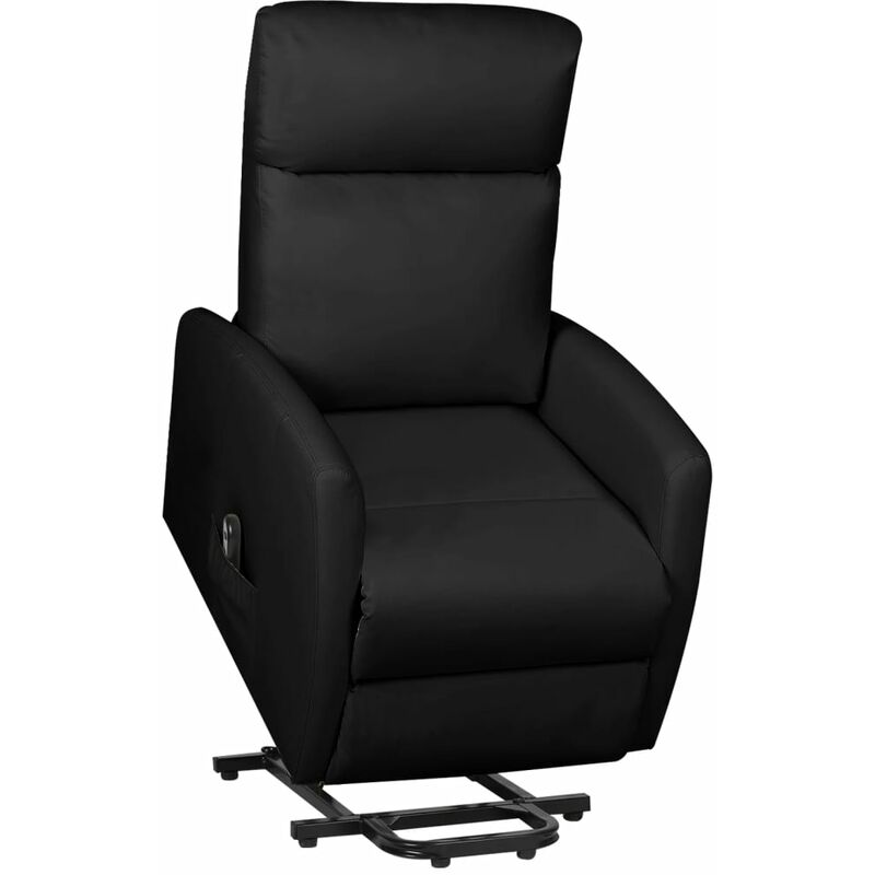 

Sillón reclinable de pie de cuero sintético negro