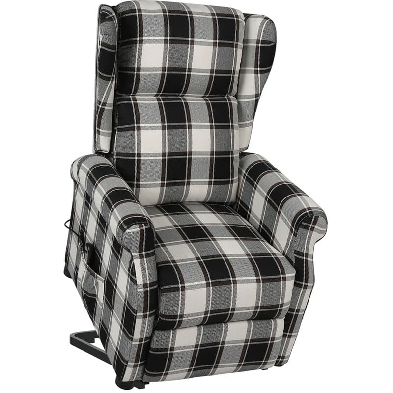 

Sillón reclinable de pie de tela marrón y blanco