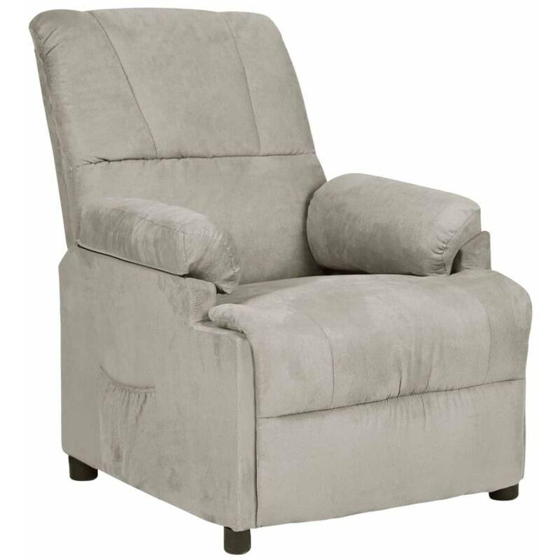 

Sillon reclinable de piel de ante artificial gris claro