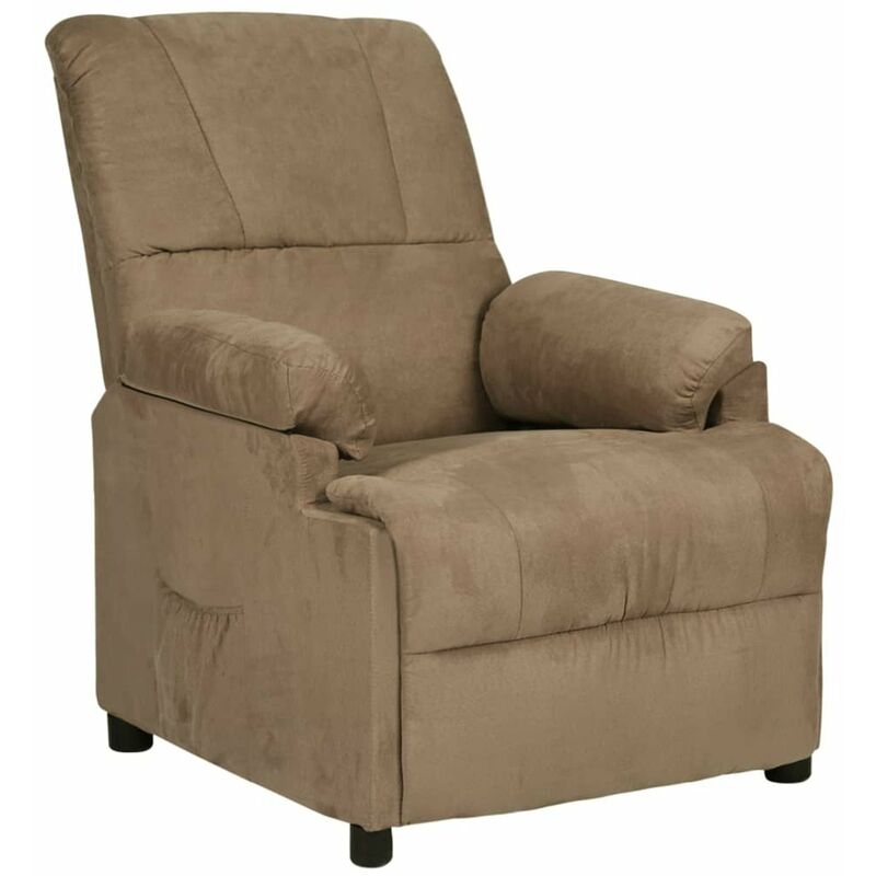 

Sillon reclinable de piel de ante artificial gris taupe