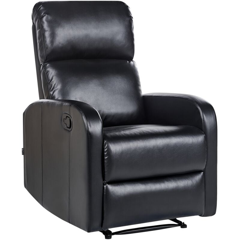 

Sillón reclinable de piel sintética negro con LED y puerto USB VIRRAT