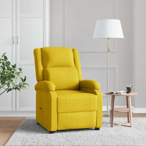 Sillón reclinable de tela amarillo vidaXL