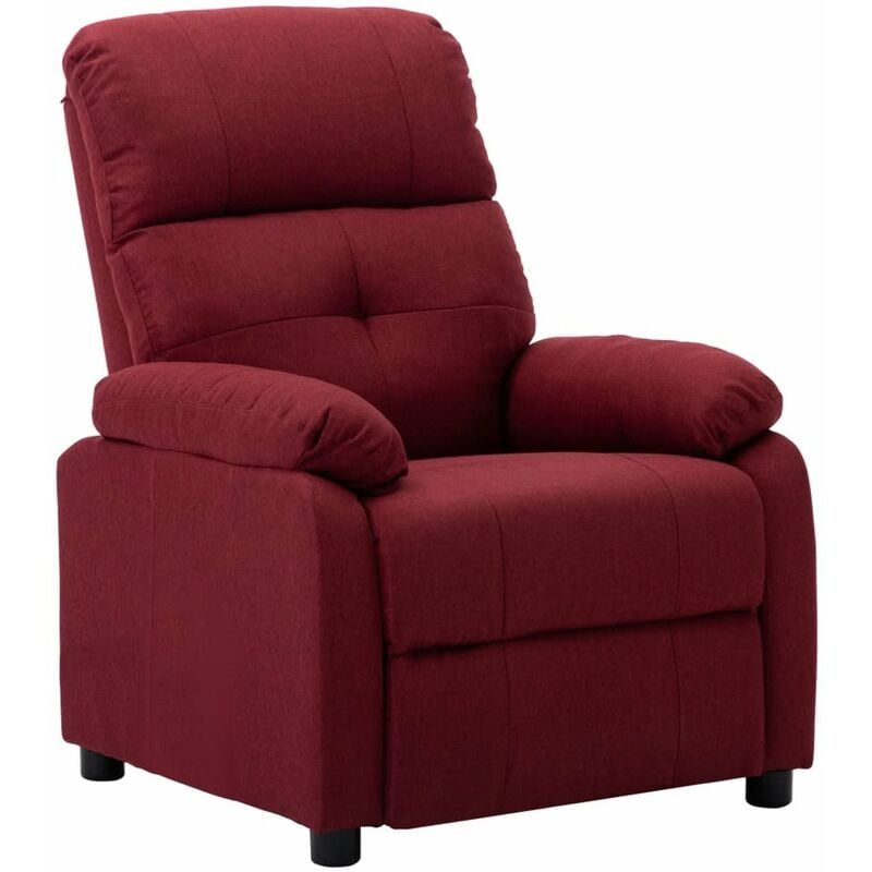

Sillon reclinable de tela color vino tinto