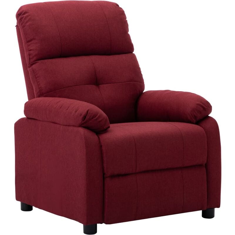 

Sillón reclinable de tela color vino tinto