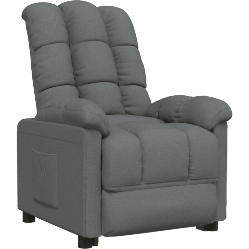 

Sillón Reclinable de Tela Gris Oscuro - Gris - Vidaxl