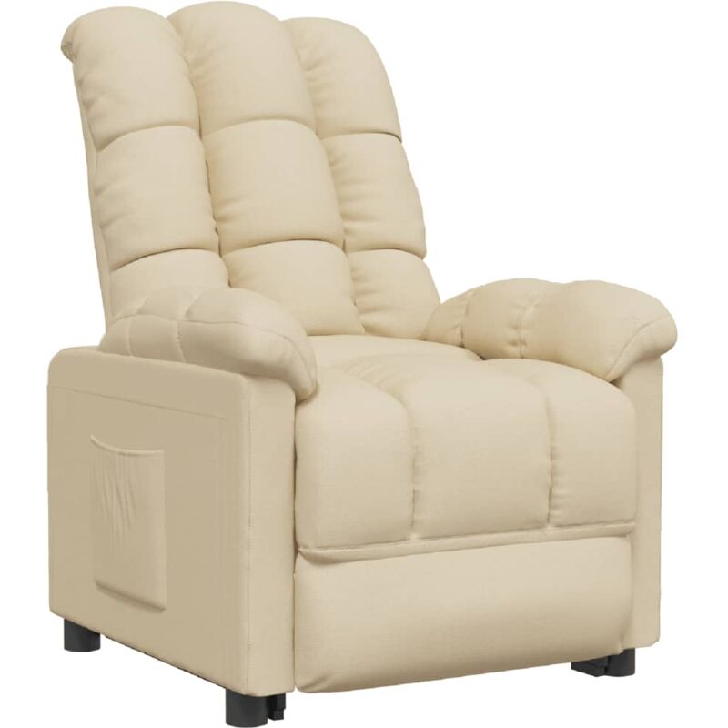 

Sillón Reclinable de Tela Crema - Crema - Vidaxl