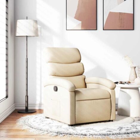 Sillón reclinable de tela crema vidaXL