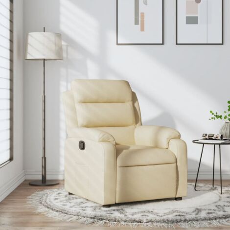 Sillón reclinable de tela crema vidaXL