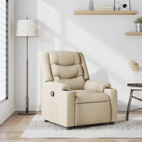 Sillón reclinable de tela crema vidaXL