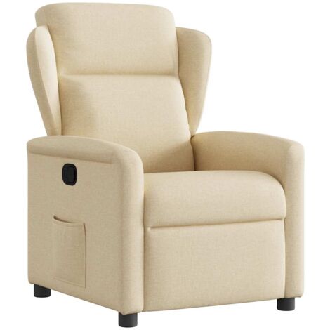Sillón reclinable de tela crema vidaXL