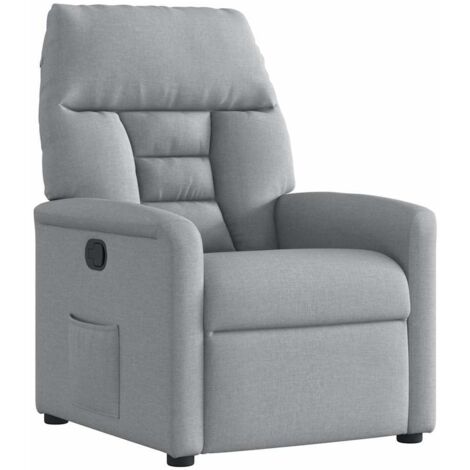 Sillón reclinable de tela gris claro