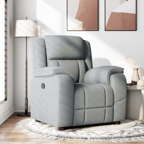 Sillón reclinable de tela gris claro vidaXL