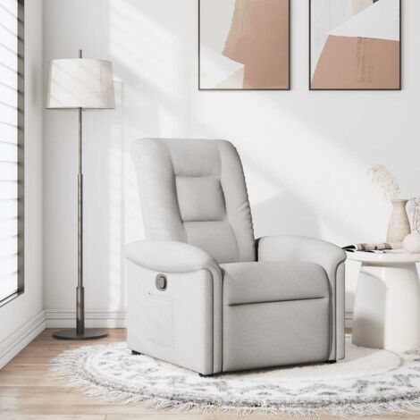 Sillón reclinable de tela gris nube