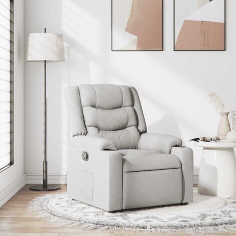 Sillón reclinable de tela gris nube vidaXL