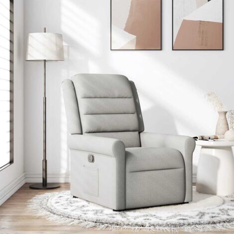 Sillón reclinable de tela gris nube vidaXL