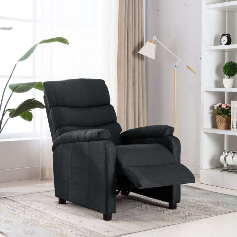 

Happyshopping - Sillon reclinable de tela gris oscuro