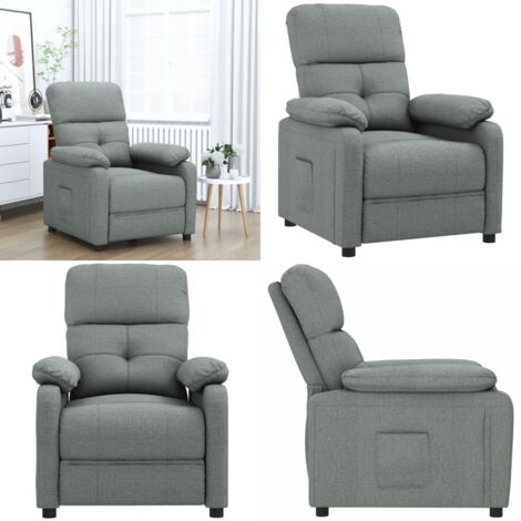 Sillón reclinable de tela gris oscuro - Asiento cómodo - Tela gris oscuro