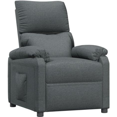 Sillón reclinable de tela gris oscuro vidaXL