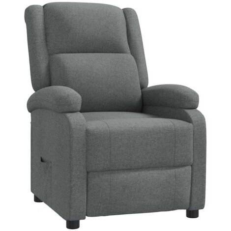 Sillón reclinable de tela gris oscuro vidaXL