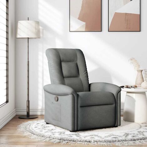 Sillón reclinable de tela gris oscuro vidaXL