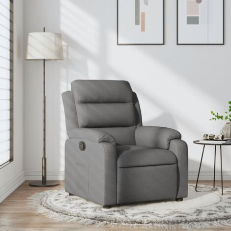 Sillón reclinable de tela gris oscuro vidaXL
